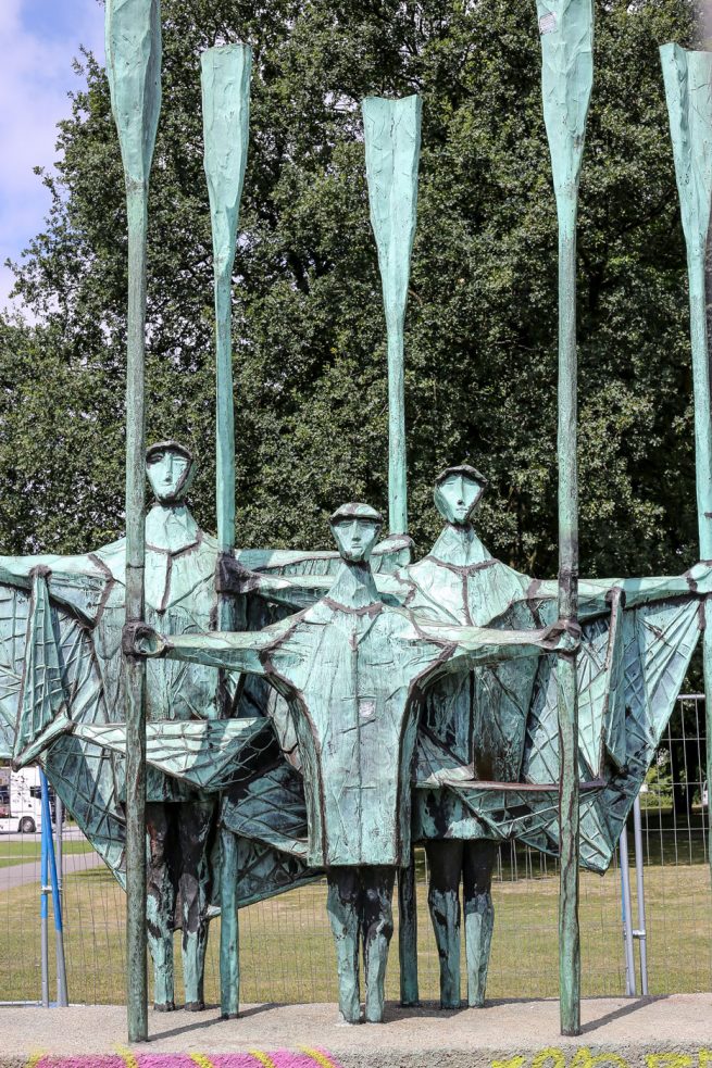 Skulptur Fischer von Gerhard Brandes, Altonaer Balkon, Hamburg