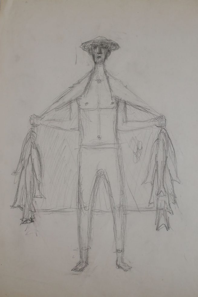 Skizze Bildhauer Gerhard Brandes - Fischer in Hamburg